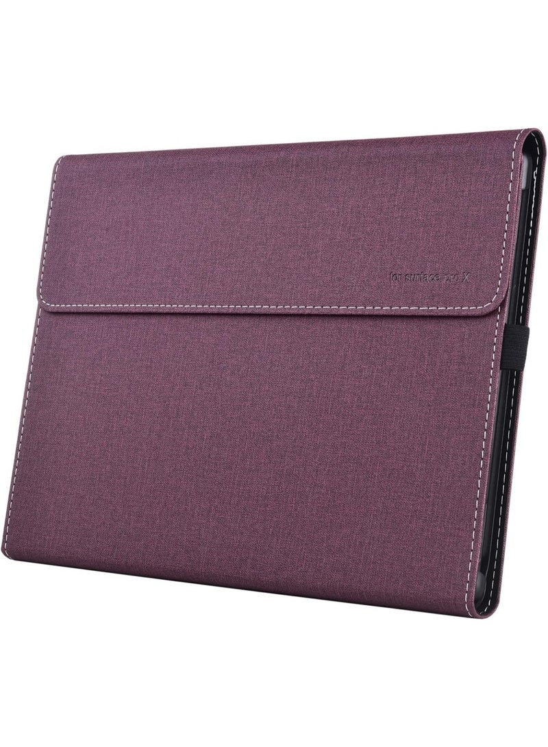 Compatible with Microsoft Surface Pro 12-inch (2025) Tablet Protective Case, Sleeve Pouch Cover Stand PU Leather Hard Case For Surface Pro 12 (Red) - Image 5